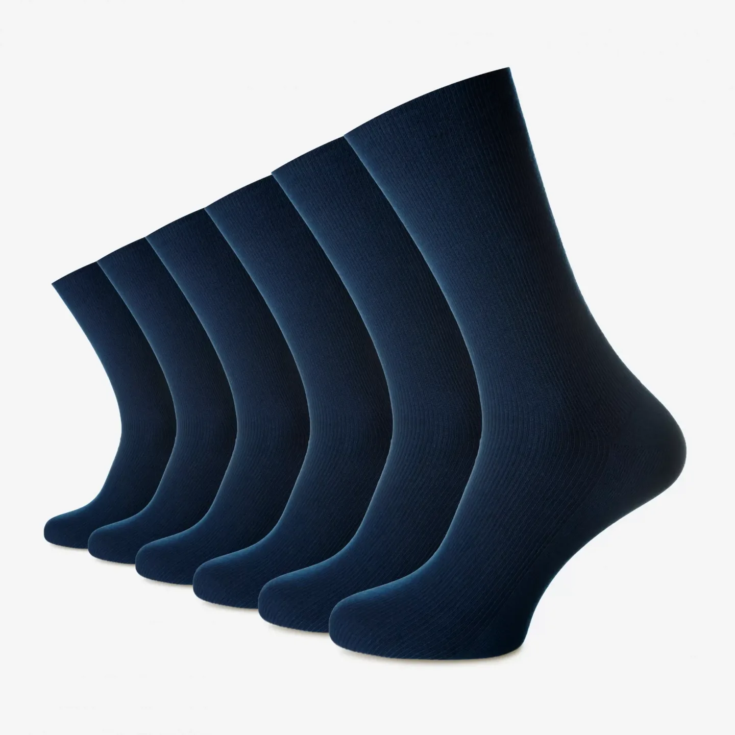 Șosete unisex medicinale, fără elastic din bumbac pieptănat fără cusătură – set de 6 perechi — Bleumarin