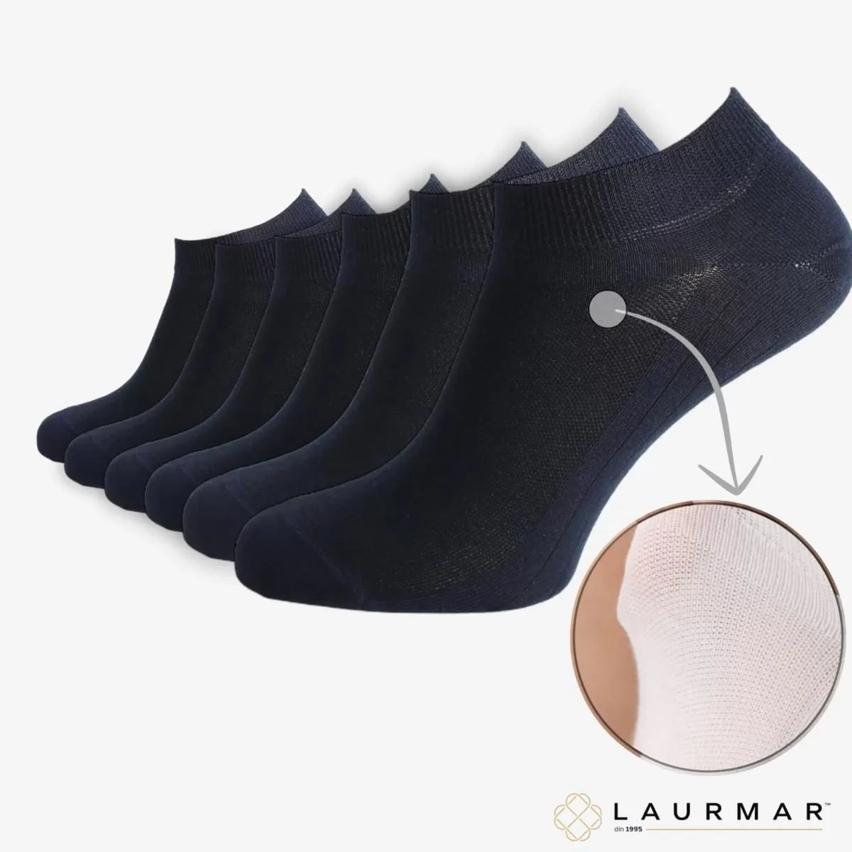 Șosete ultrascurte FRESH din bumbac pieptănat fără cusătură — Bluemarin