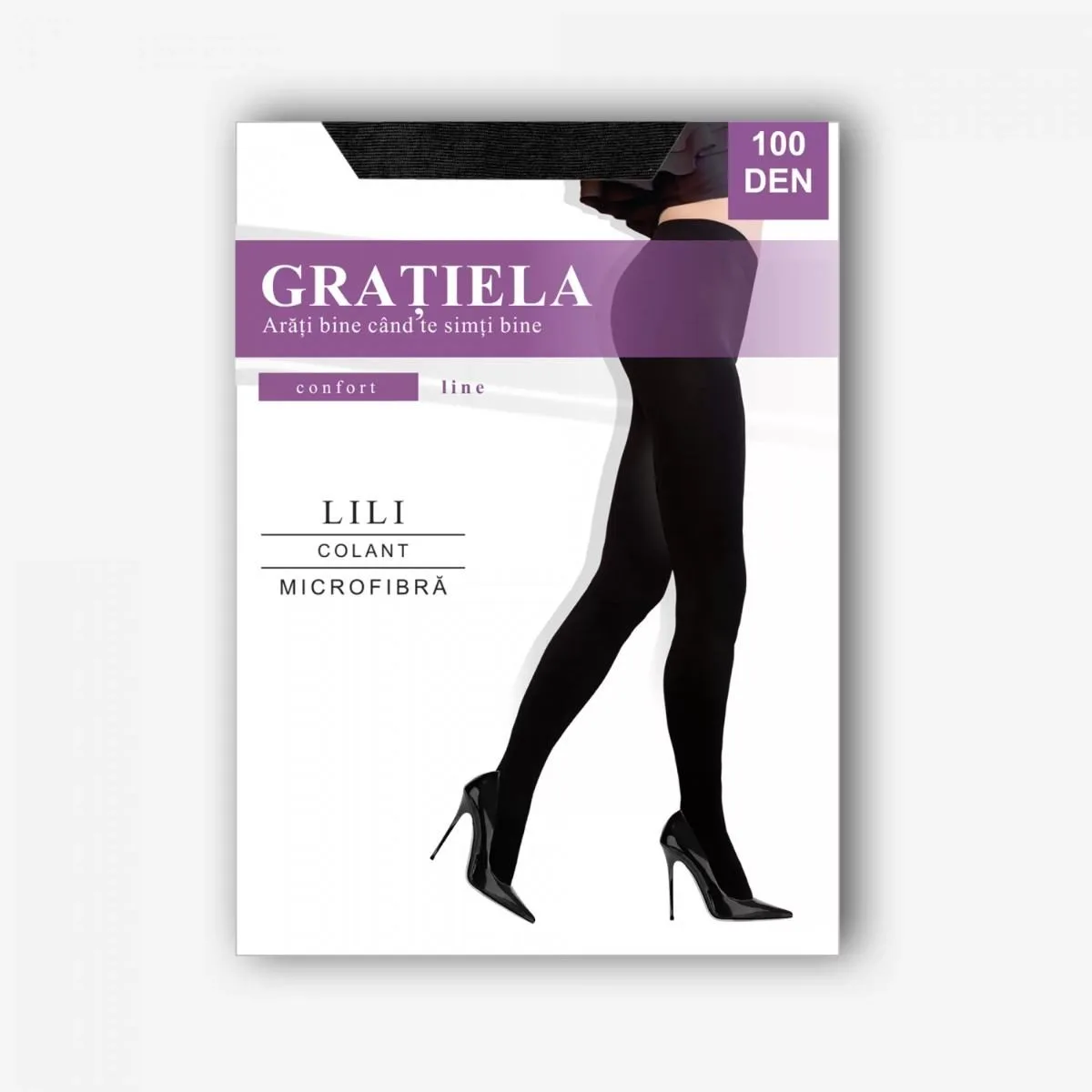 Ciorapi din microfibre - LILI - 100 DEN — Negru
