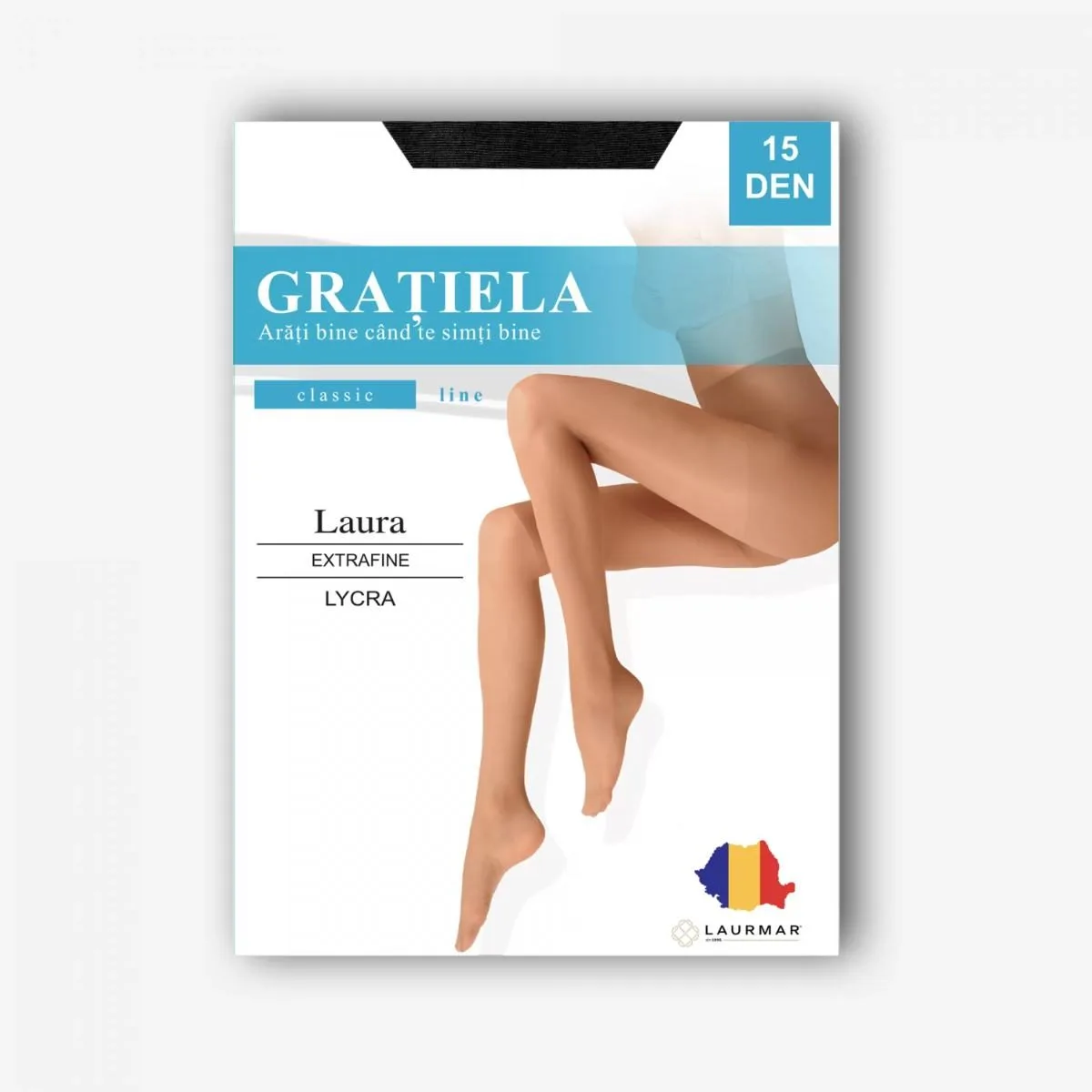Dresuri clasice cu vârfuri și chilot întărite - LAURA - 15 DEN — Nudo